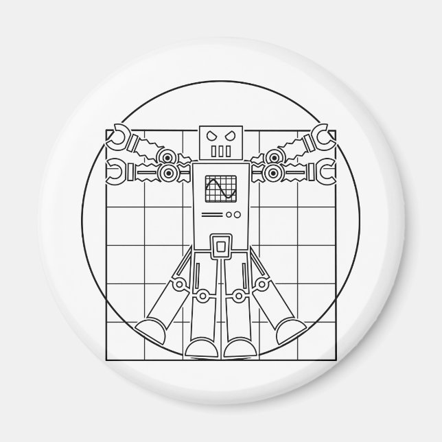 Da Vinci Vitruvian Robot Magnet (Front)