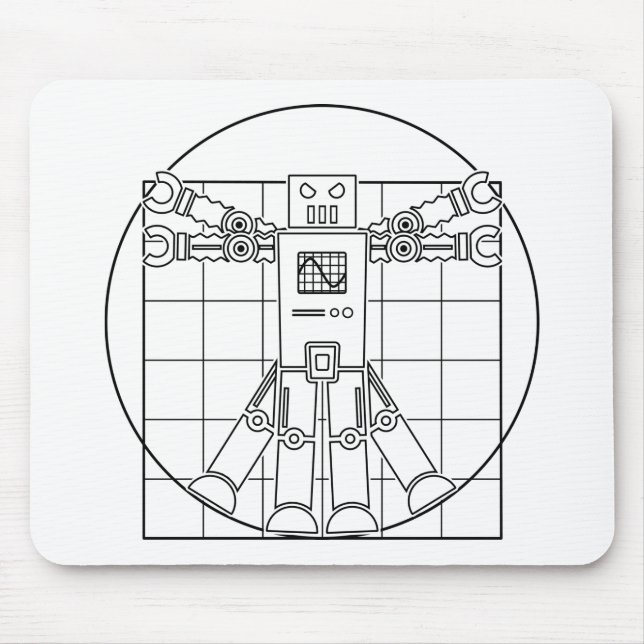 Da Vinci Vitruvian Robot Mousepad (Front)