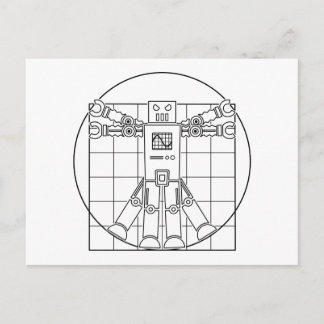Da Vinci Vitruvian Robot Postcard