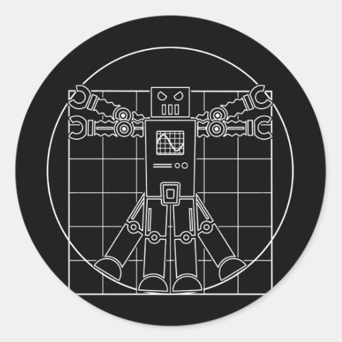 Da Vinci Vitruvian Robot Sticker