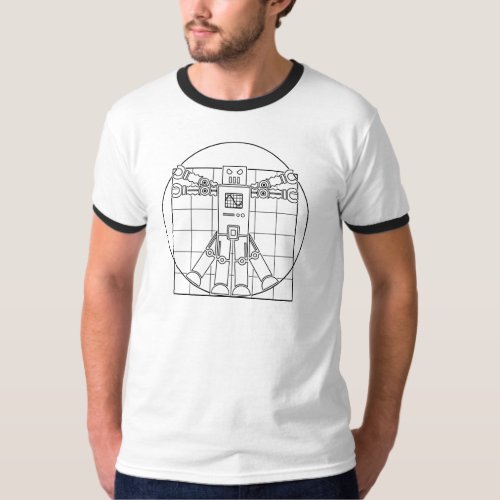 Da Vinci Vitruvian Robot T_Shirt