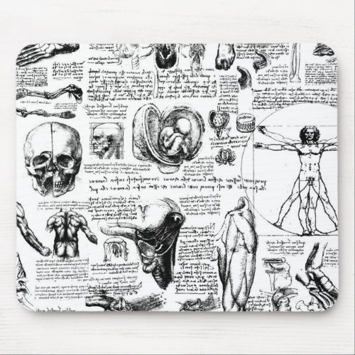 Da Vincis Anatomy Sketchbook Mouse Pad