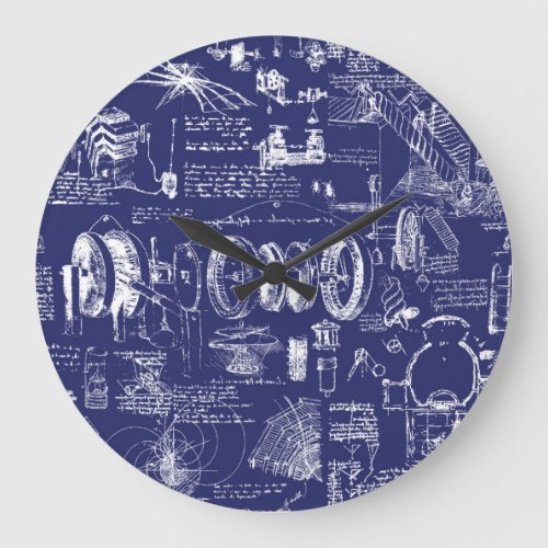 Da Vincis Blueprints  Large Clock