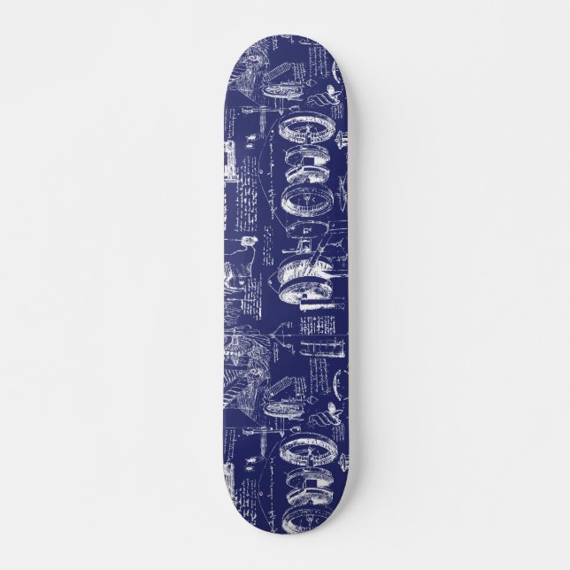 Da Vinci's Blueprints // Skateboard Deck (Front)
