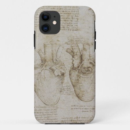 Da Vinci's Human Heart Anatomy Sketches Iphone 11 Case