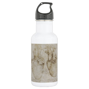 Da Vinci's Human Heart Anatomy Sketches Water Bottle
