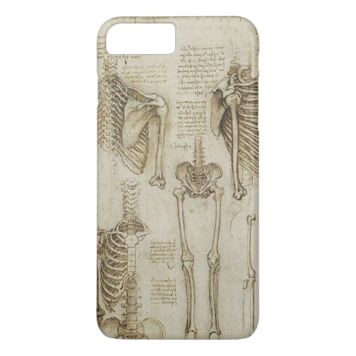 Da Vincis Human Skeleton Anatomy Sketches iPhone 8 Plus7 Plus Case