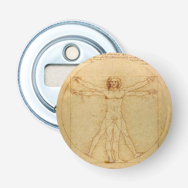 Da Vinci's Vitruvian Man Bottle Opener (Front)