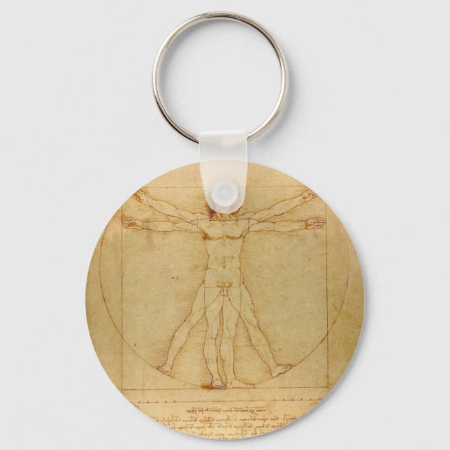 Da Vinci's Vitruvian Man Keychain (Front)