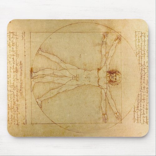 Da Vincis Vitruvian Man Mouse Pad