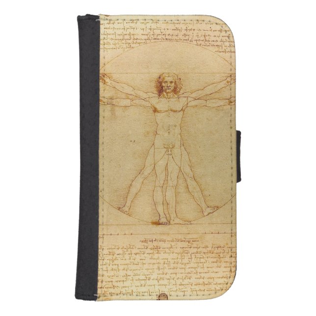 Da Vinci's Vitruvian Man Samsung Galaxy Wallet Case (Front)
