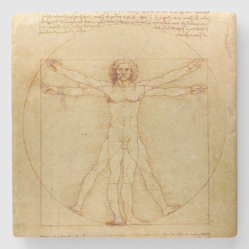 Da Vincis Vitruvian Man Stone Coaster