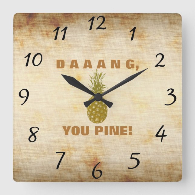 Daaang You Pine Wall Clock (Front)