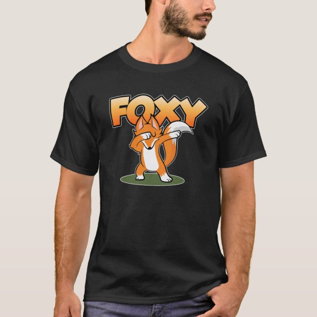 Dab Dabbing dancing Disco Foxy Fox T-Shirt (Front)