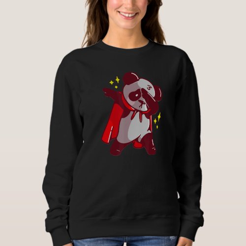 Dab Dabbing Move Panda Bear With Cape Dance Dabbin Sweatshirt