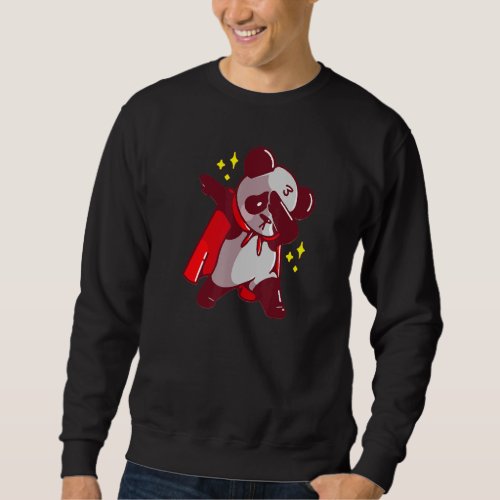 Dab Dabbing Move Panda Bear With Cape Dance Dabbin Sweatshirt