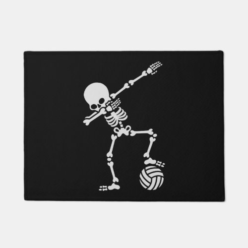 Dab dabbing skeleton beach volleyball doormat