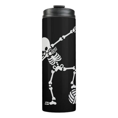 Dab dabbing skeleton beach volleyball thermal tumbler