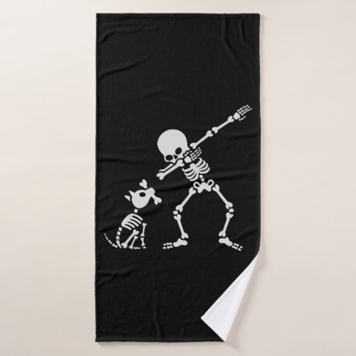 Dab dabbing skeleton Pet Dog Bone Bath Towel