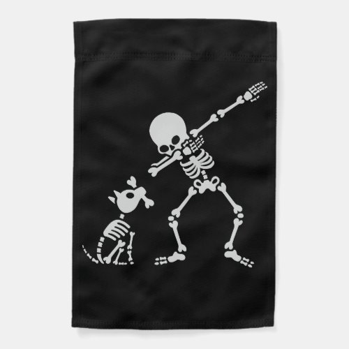 Dab dabbing skeleton Pet Dog Bone Garden Flag