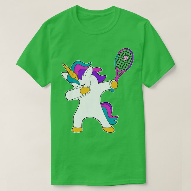 Dab Dabbing Tennis Unicorn Gift Tennis Player gift T-Shirt (Design Front)