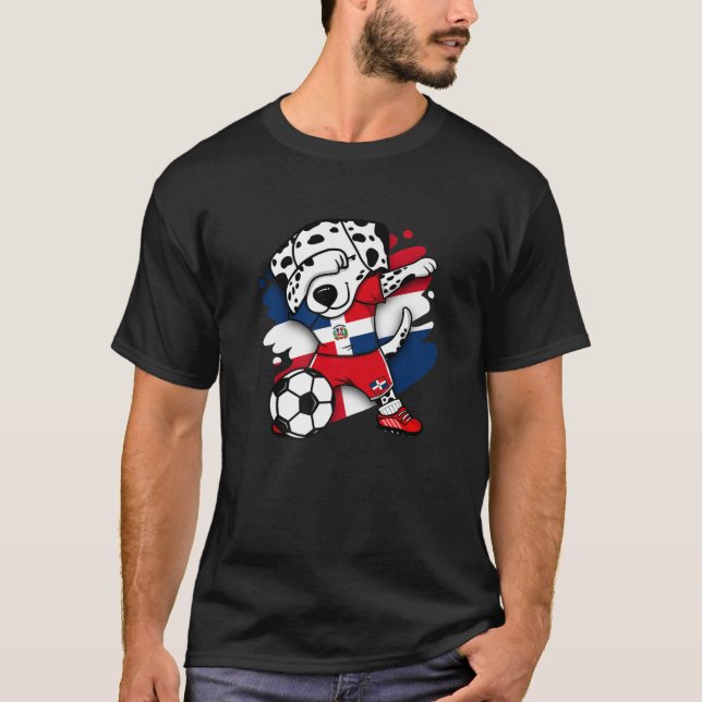 Dab Dalmatian Dominican Republic Soccer Fans Jerse T-Shirt (Front)