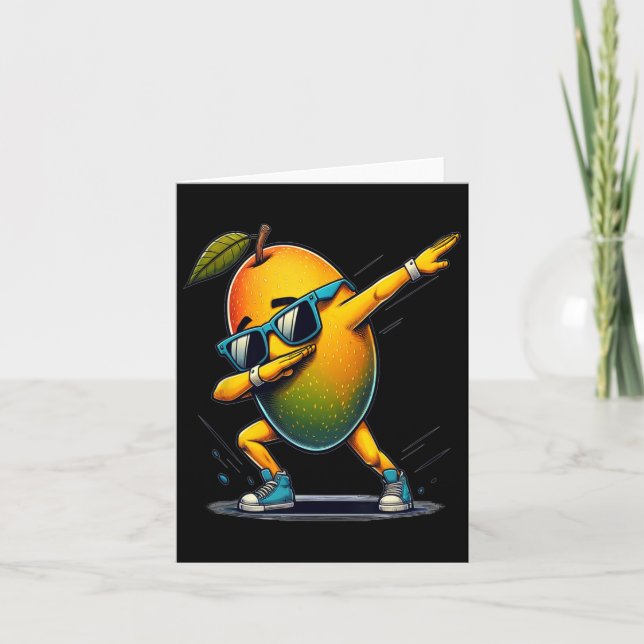 Dab Dance Mango Funny Dancing Dabbing Fruit  Card (Front)