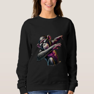 Dab dancing chimpanzee monkey with sunglasses sweatshirt