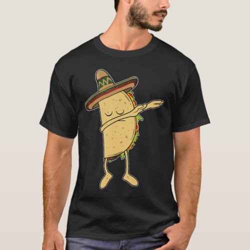 Dab Dancing Taco _ Sombrero Mexican Fiesta Kids T T_Shirt