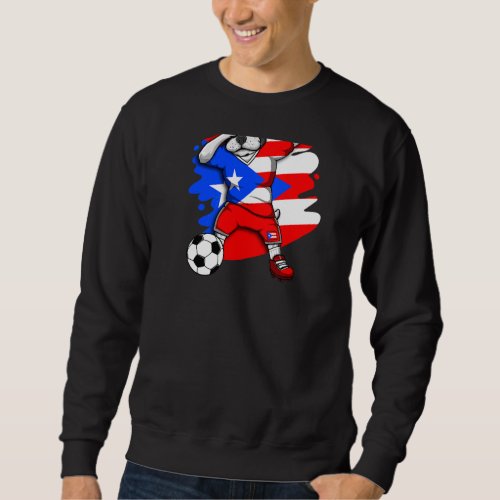 Dab French Bulldog Puerto Rico Soccer Fans Jersey  Sweatshirt