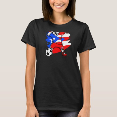 Dab French Bulldog Puerto Rico Soccer Fans Jersey  T_Shirt