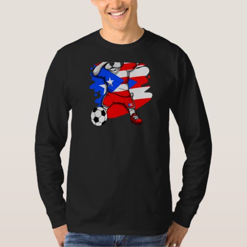 Dab French Bulldog Puerto Rico Soccer Fans Jersey  T_Shirt