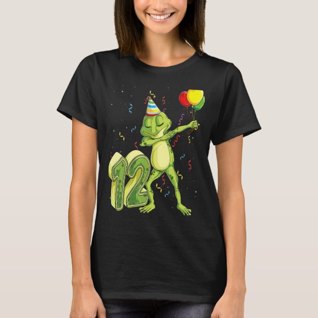 Dab Frog 12th Birthday Twelve 12 Years Old Bday Ki T-Shirt (Front)