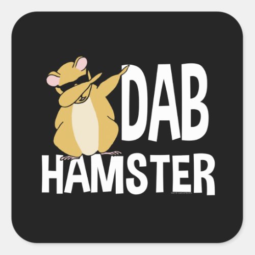 Dab Hamster Funny Cute Dabbing Animal Dance Square Sticker