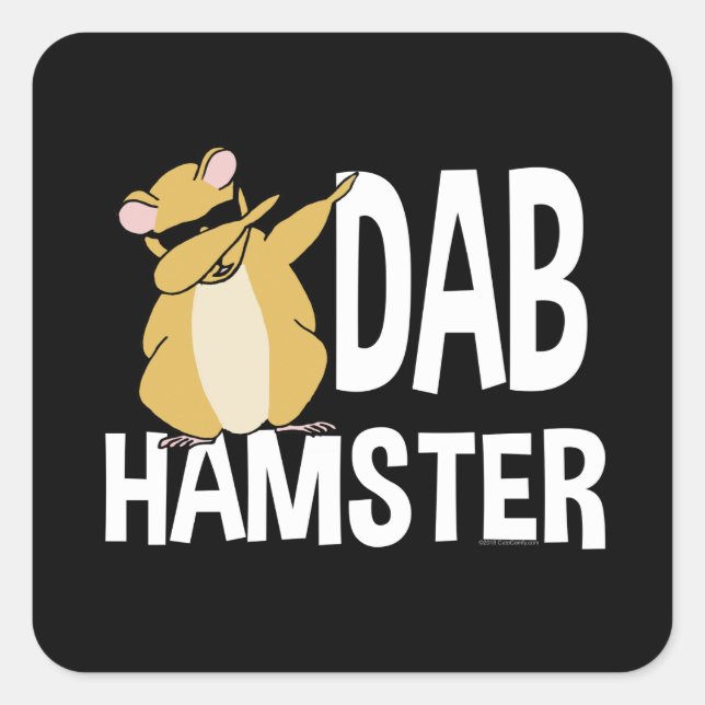 Dab Hamster Funny Cute Dabbing Animal Dance Square Sticker (Front)