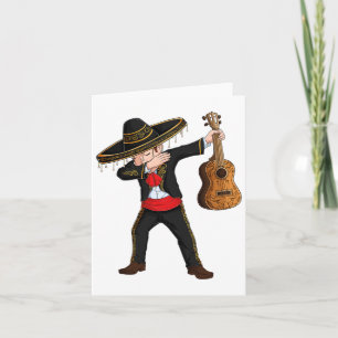 Dab Mexican Mariachi Costume Charro Sombrero Cinco Card