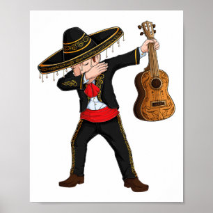 Dab Mexican Mariachi Costume Charro Sombrero Cinco Poster