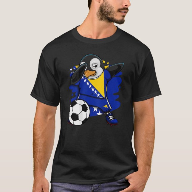Dab Penguin Bosnia Herzegovina Soccer Fans Jersey T-Shirt (Front)
