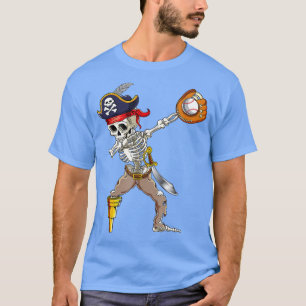 Dab Skeleton  Dabbing Skeleton Pirate Baseball  T-Shirt