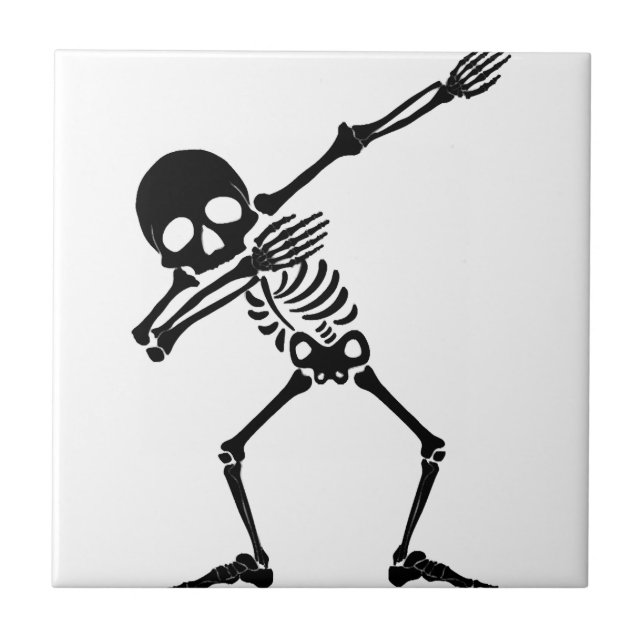 Dab skeleton dabbing skeleton - skull men shirt ceramic tile (Front)