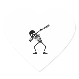 Dab skeleton dabbing skeleton - skull men shirt heart sticker