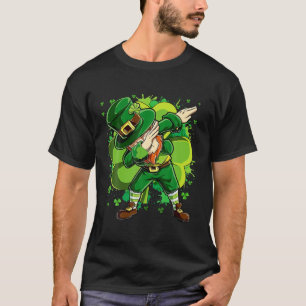 Dab St Patricks Day S Dabbing Leprechaun Shamrock T-Shirt