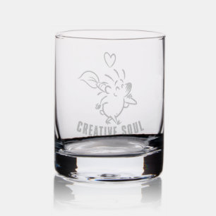 DAB the HEDGEHOG ARTIST by JW Art Rocks Glass