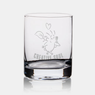 DAB the HEDGEHOG ARTIST by JW Art Rocks Glass