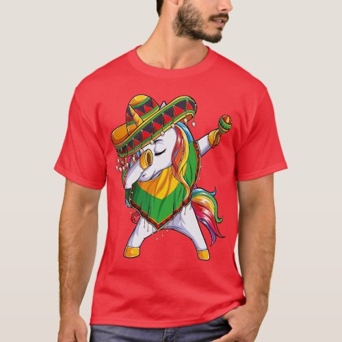 Dab Unicorn Poncho Sombrero Cinco De Mayo Fiesta K T_Shirt