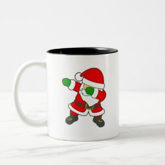 Dabbin Santa Christmas Two-Tone Coffee Mug