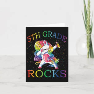 Dabbing 5th Grade Rocks Unicorn First Day Of Schoo Card