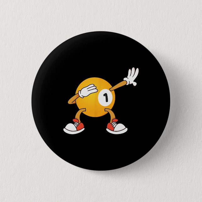 Dabbing 8 Ball Billiards Pool Player Snooker  Button (Front)