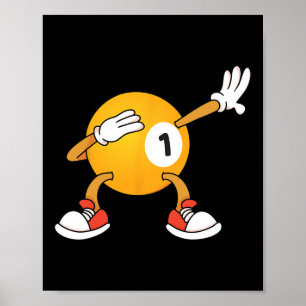 Dabbing 8 Ball Billiards Pool Player Snooker  Poster