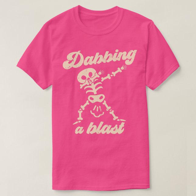 Dabbing a Blast Funny Skeleton Fart Joke T-Shirt (Design Front)
